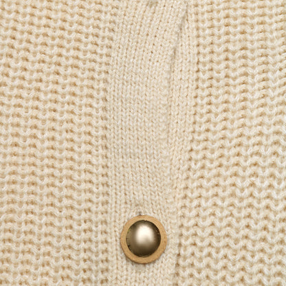 Sweet Bow Embroidered Button Front Knit Cardigan