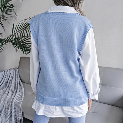 Knit Sweater Vest Women | V Neck Cable Knit Pullover