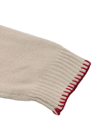 Lobster Jacquard Crew Neck Contrast Knit Sweater