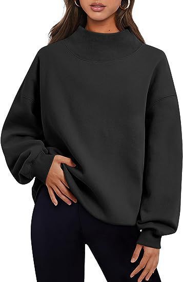 Women's Oversized Mock Neck Sweatshirt Pullover
