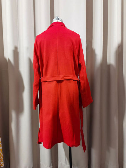 Women's Oversized Long Belted Double Breasted Winter Coat