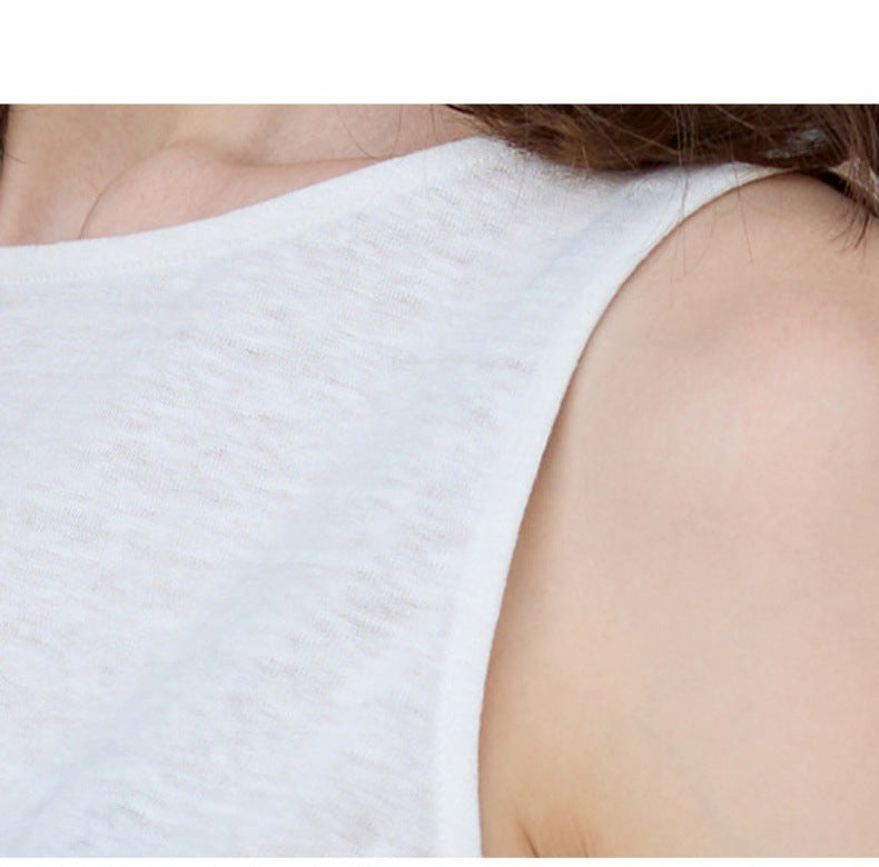 High-End 100% Linen Tank Top Slim Fit Round Neck Women’s Top