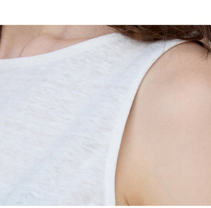 High-End 100% Linen Tank Top Slim Fit Round Neck Women’s Top