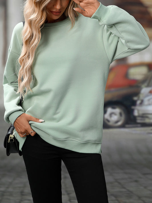 Trendy Y2K Fleece Pullover Sweatshirt – Fall/Winter Casual Top