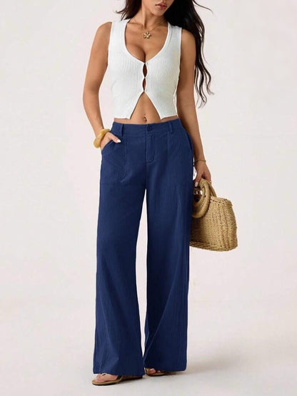 Women's Wide Leg Pants Casual Loose Fit with Pockets