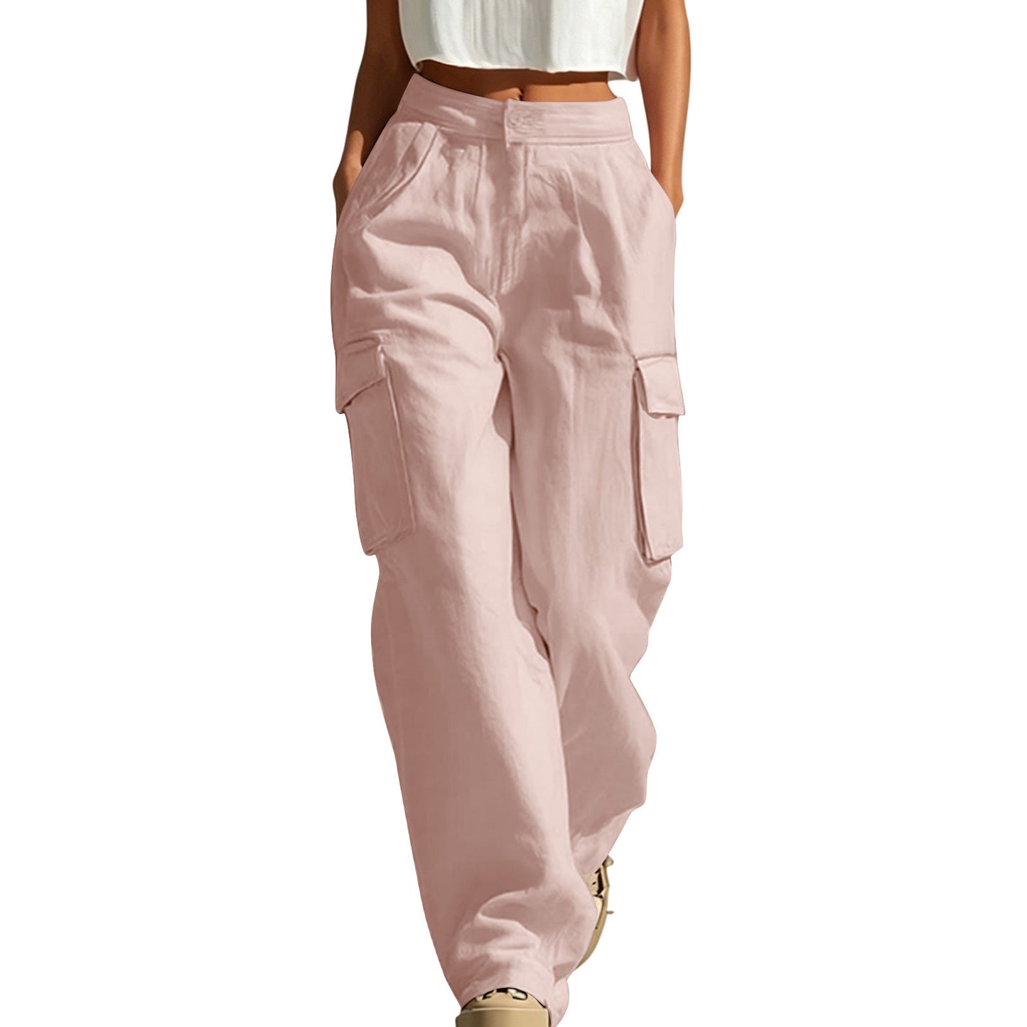 High Waisted Cargo Pants Women Wide Leg Y2K Utility