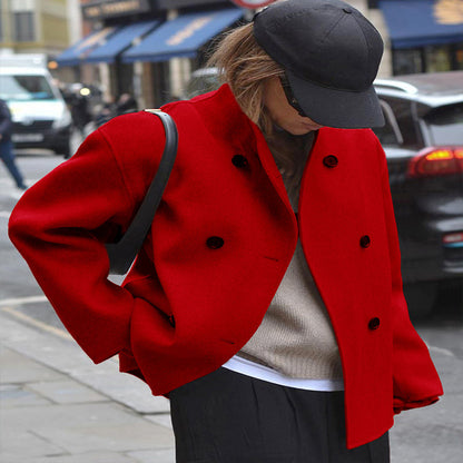 Women's Oversized Double Breasted Wool Blend Coat
