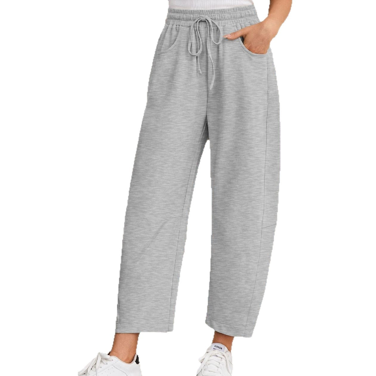 Drawstring Pocket Cropped Jogger Pants Casual Street Style
