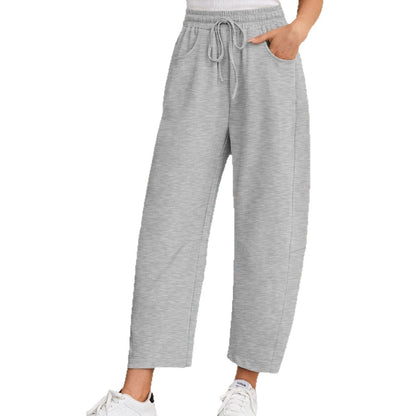 Drawstring Pocket Cropped Jogger Pants Casual Street Style