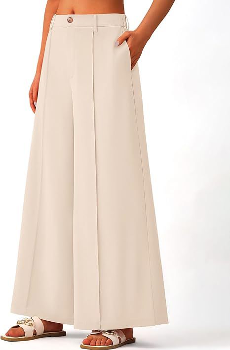 Women's High-Waisted Wide-Leg Palazzo Pants – Elegant Business Trousers