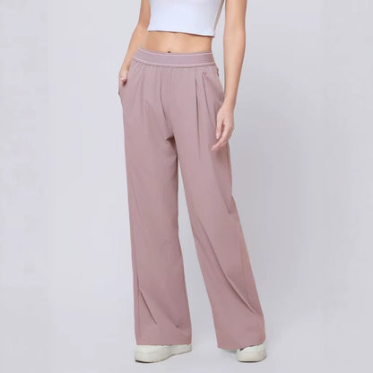 High Waisted Wide Leg Yoga Pants Quick Dry Elastic Waist