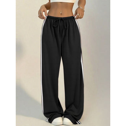 Women High Waist Side Stripe Baggy Wide Leg Sweatpants