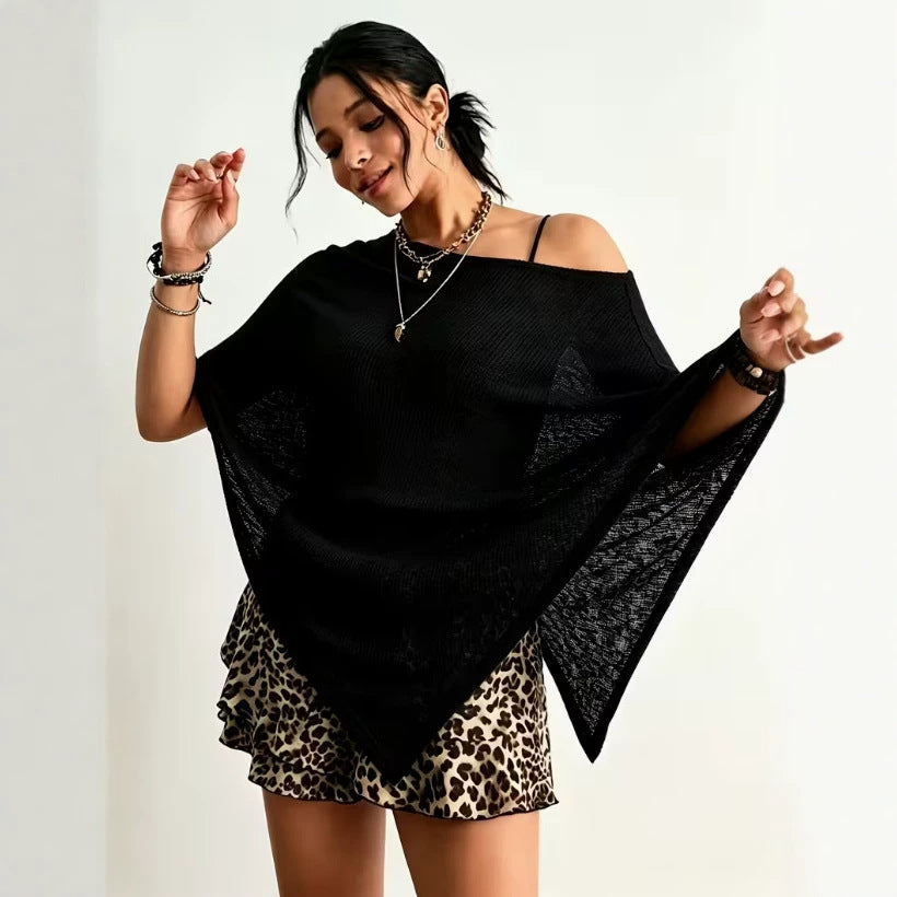 Women's Lightweight Boho Knit Shawl Wrap Summer Poncho