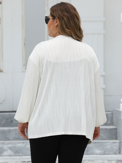 Women's Wavy Striped Casual Loose and Comfortable Lantern Sleeve Air-conditioned Shirt