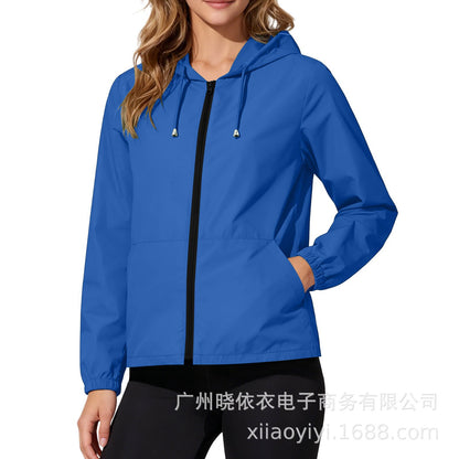 Women's Packable Hooded Waterproof Rain Jacket