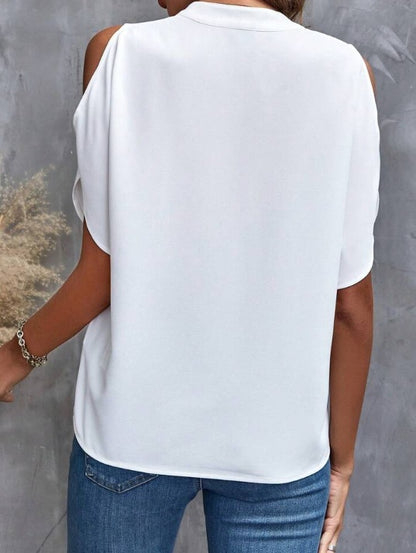 Loose Fit Summer Chiffon Top with Split Sleeves