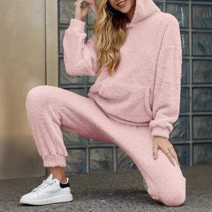 Women's Cozy Sherpa Hoodie and Pants Lounge Set