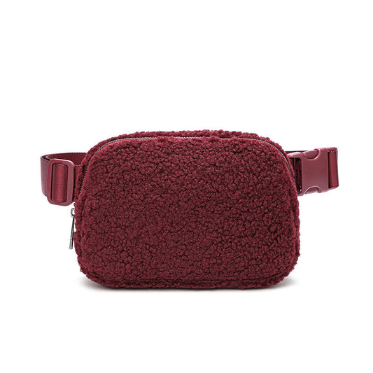 Lamb's Wool Waist Chest Sport Crossbody Bag