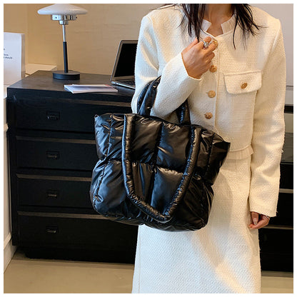 Light Down Cotton Padded Shoulder Padding Tote Bag