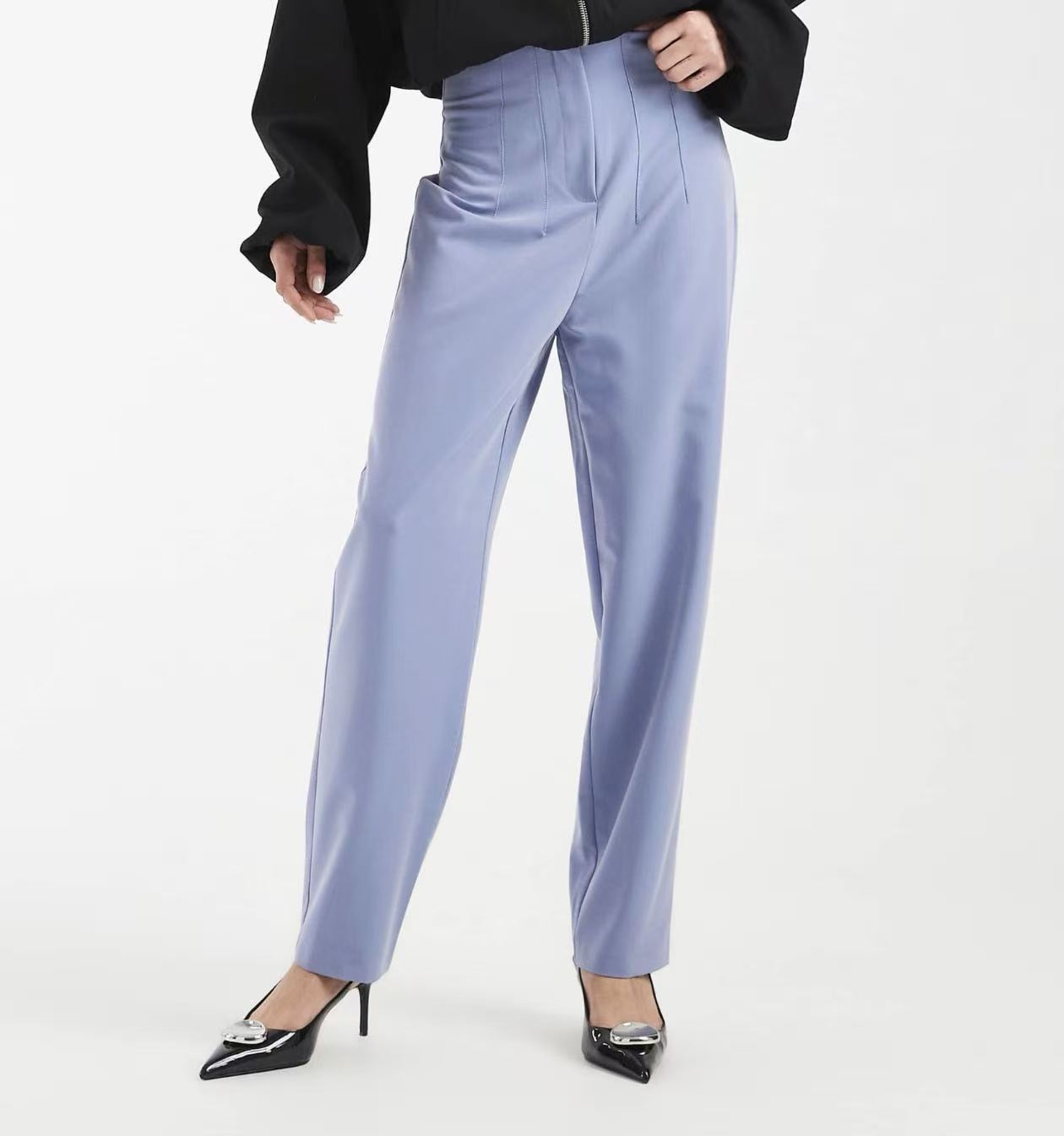 Women's High Waist Straight Leg Stretch Ankle Dress Pants