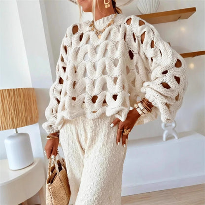 Women's Oversized Crochet Sweater Beach Cover Up