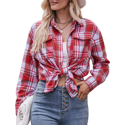 Casual Fashion Plaid Shirt in Oversized Loose Fit for Fall and Winter