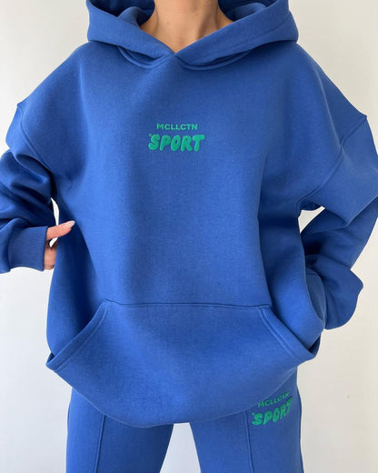 Women's Fleece Lined Graphic Hoodie Sweatpants Set