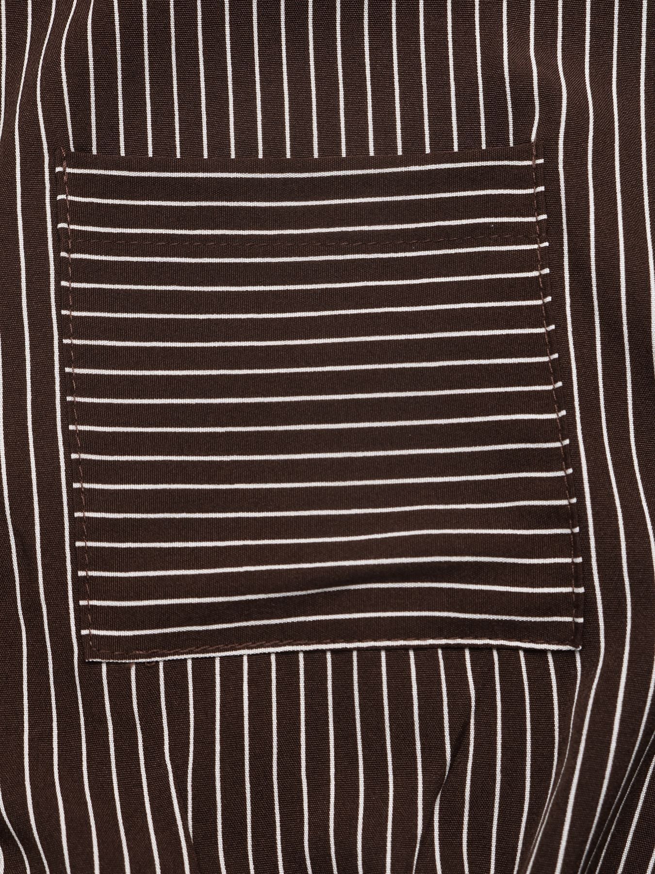 Striped Shirt Jumpsuit Button Front Cropped Pants