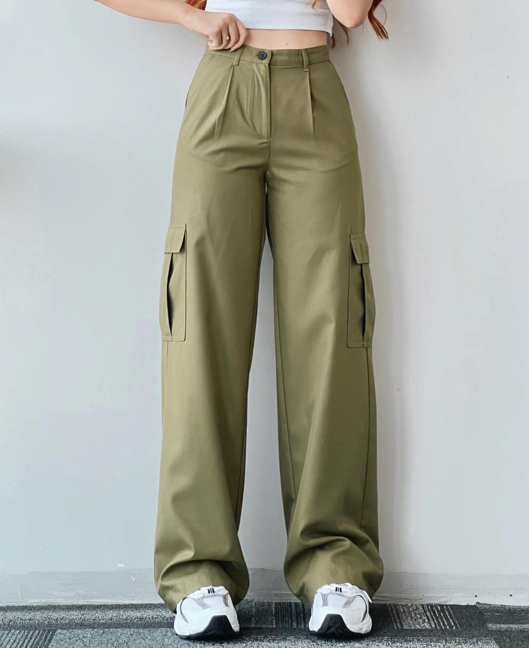 Women's Cotton Straight Leg Cargo Pants Casual