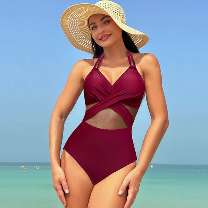 2025 New Women's One-Piece Swimsuit | Cross-Back Bikini Style