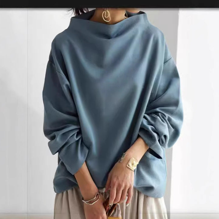 Women's Oversized Mock Neck Sweatshirt Casual Pullover