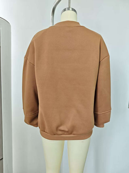 Women's Oversized Zip Up Bomber Jacket Lantern Sleeve
