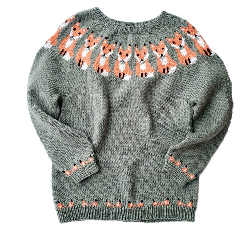Women's Fair Isle Crewneck Knit Sweater Pullover