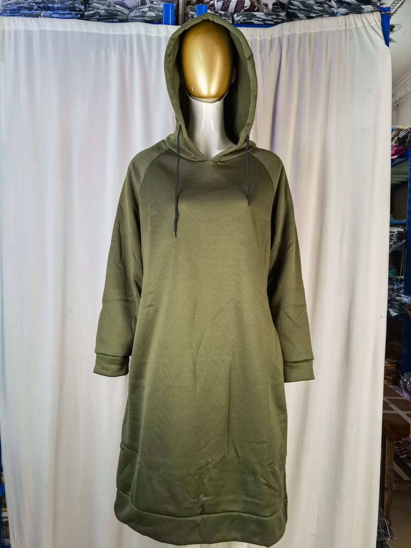 Women's Long Hoodie Dress Pocket Side Slit Sweatshirt