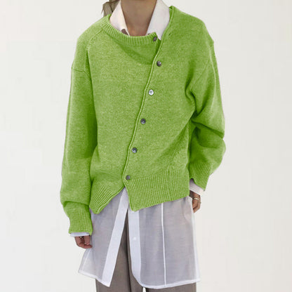 Women's Asymmetrical Oversized Chunky Cardigan Sweater