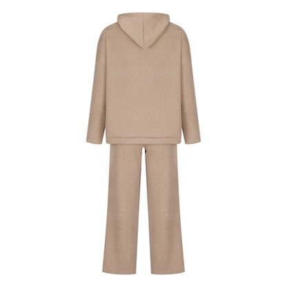 Women's Ribbed Hoodie Lounge Pants Two Piece Set