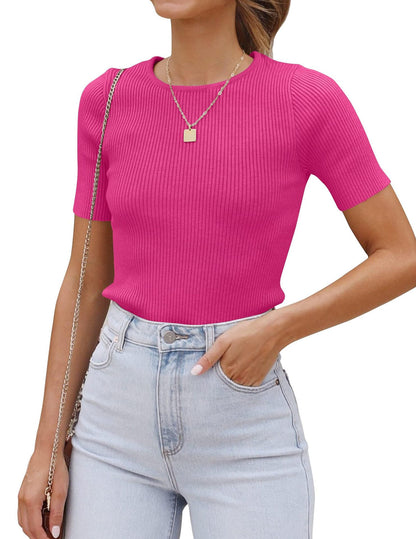 Basic Round Neck Tight Fit Sweater