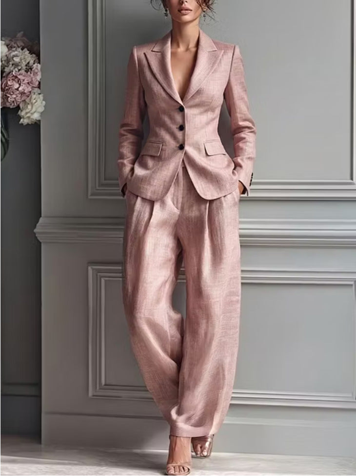 Womens Two Piece Blazer Pants Set Business Casual