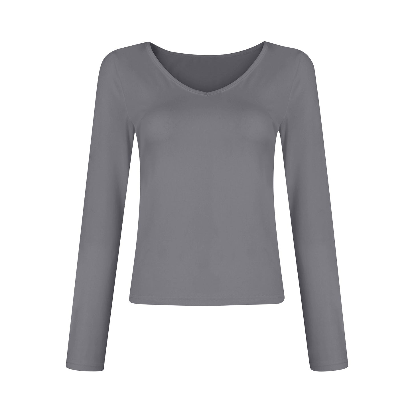 Women's V-Neck Long Sleeve Slim Fit Basic Top
