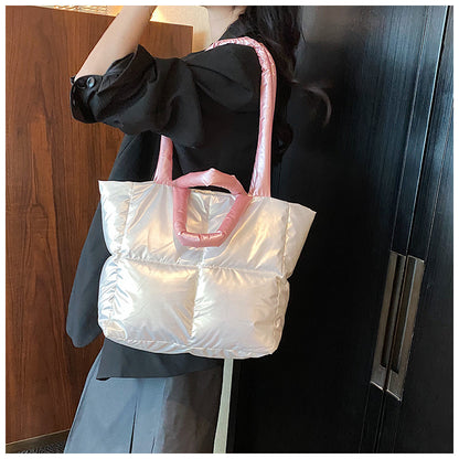 Light Down Cotton Padded Shoulder Padding Tote Bag