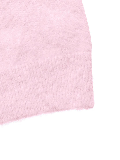 Pink Fuzzy Off Shoulder Sweater Oversized Pullover