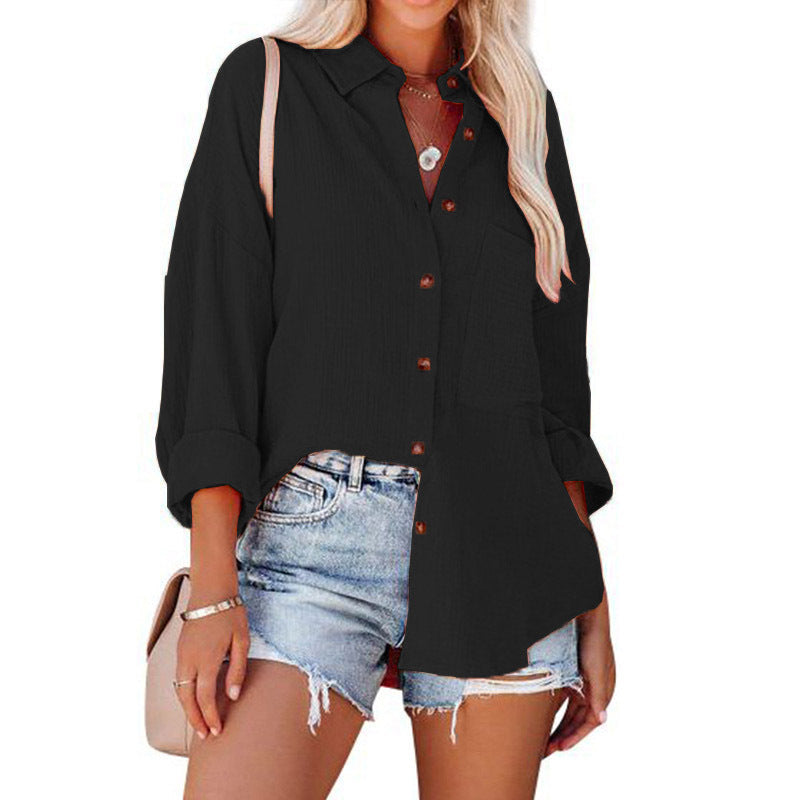 Women's Oversized Batwing Sleeve Button Down Shirt