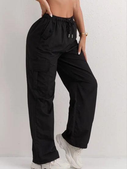 Women's High Waisted Cargo Pants Wide Leg Quick Dry Pockets