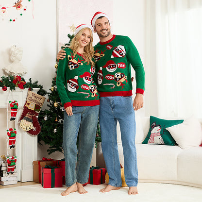 Family Matching Christmas Sweaters Reindeer Knit Pullover