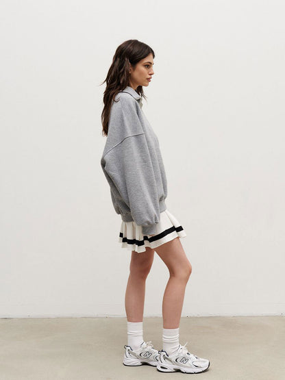 Oversized Quarter Zip Sweatshirt Women Casual Loose Fit