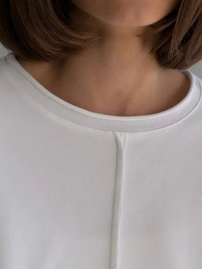 Black Oversized Seam Detail Long Sleeve Tee