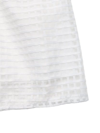 Solid Grid Strapless Dress Sweet Resort Mini Sundress