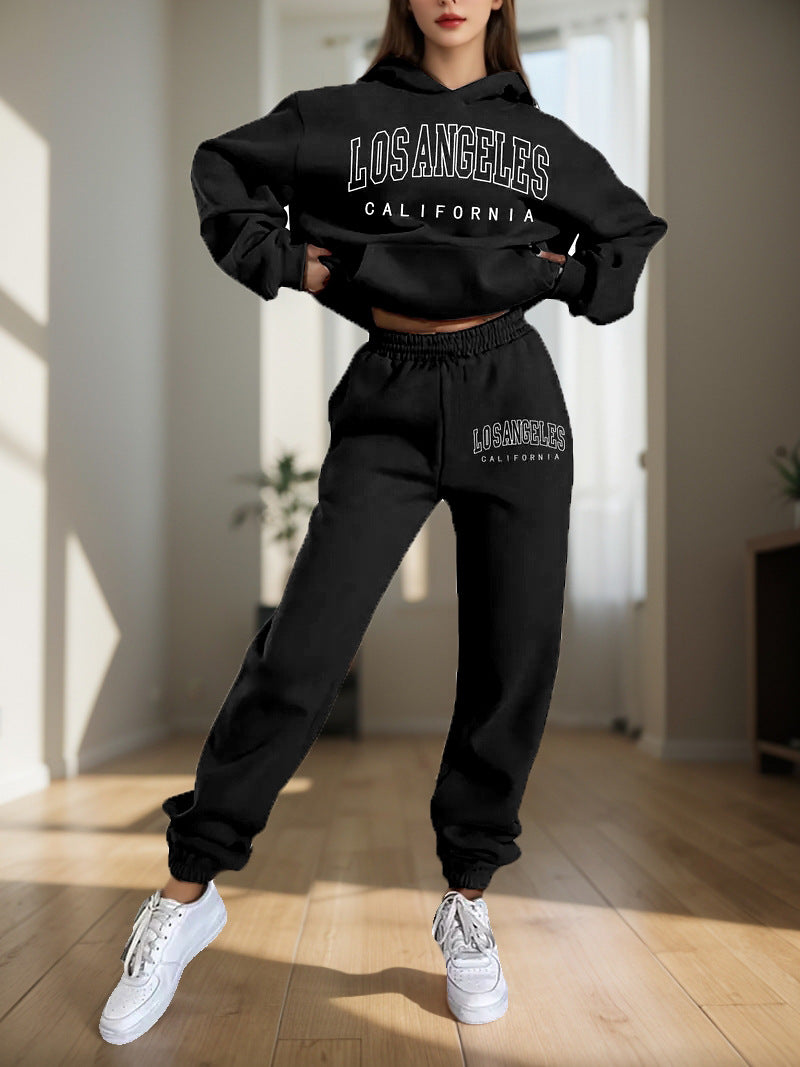 Women's Fleece Graphic Hoodie Jogger Set