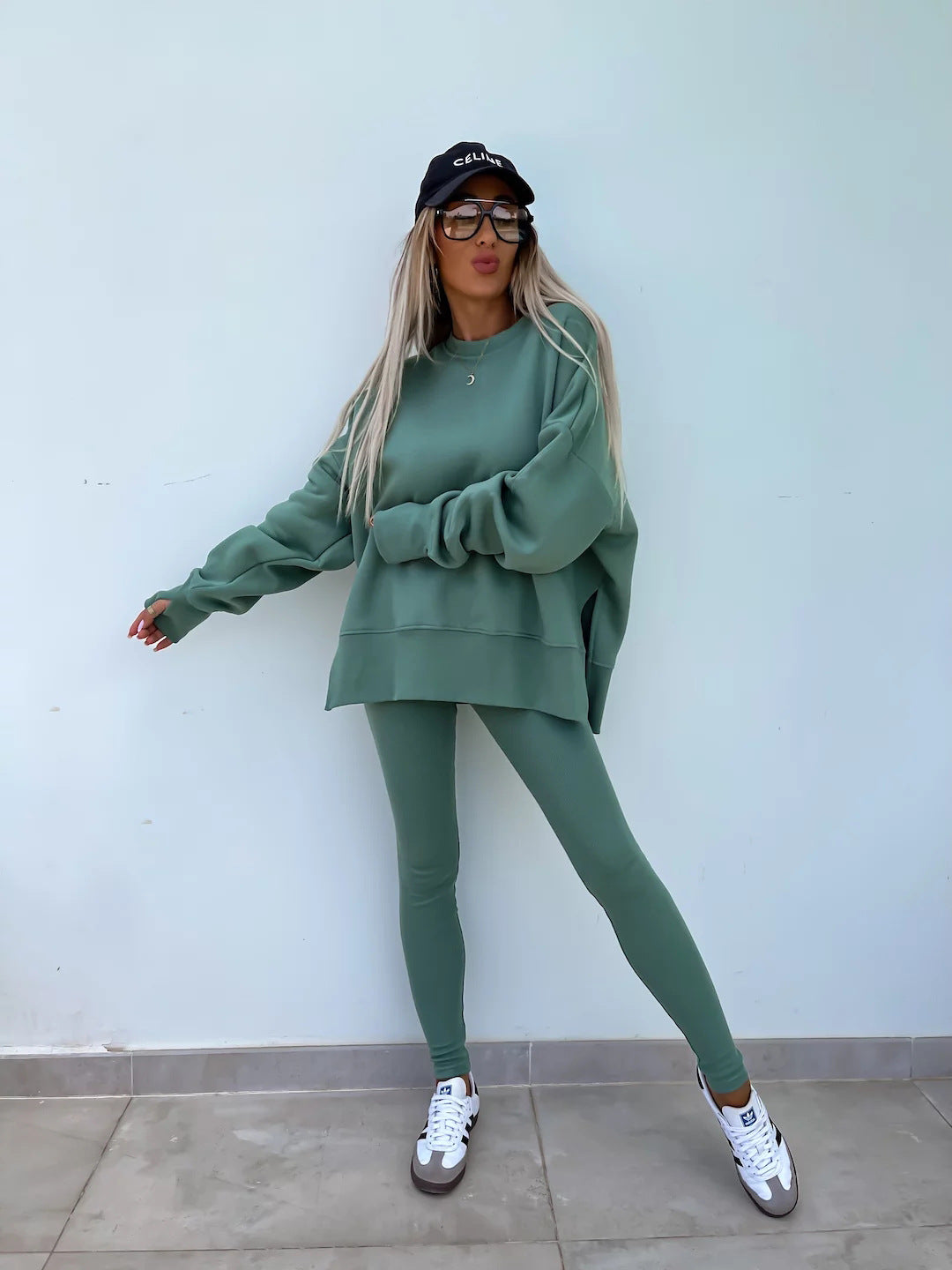 Oversized Sweatshirt and Leggings Two Piece Set