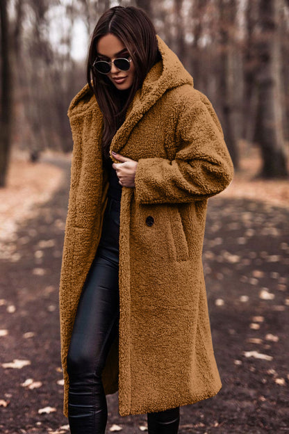 Women's Oversized Teddy Long Hooded Winter Coat